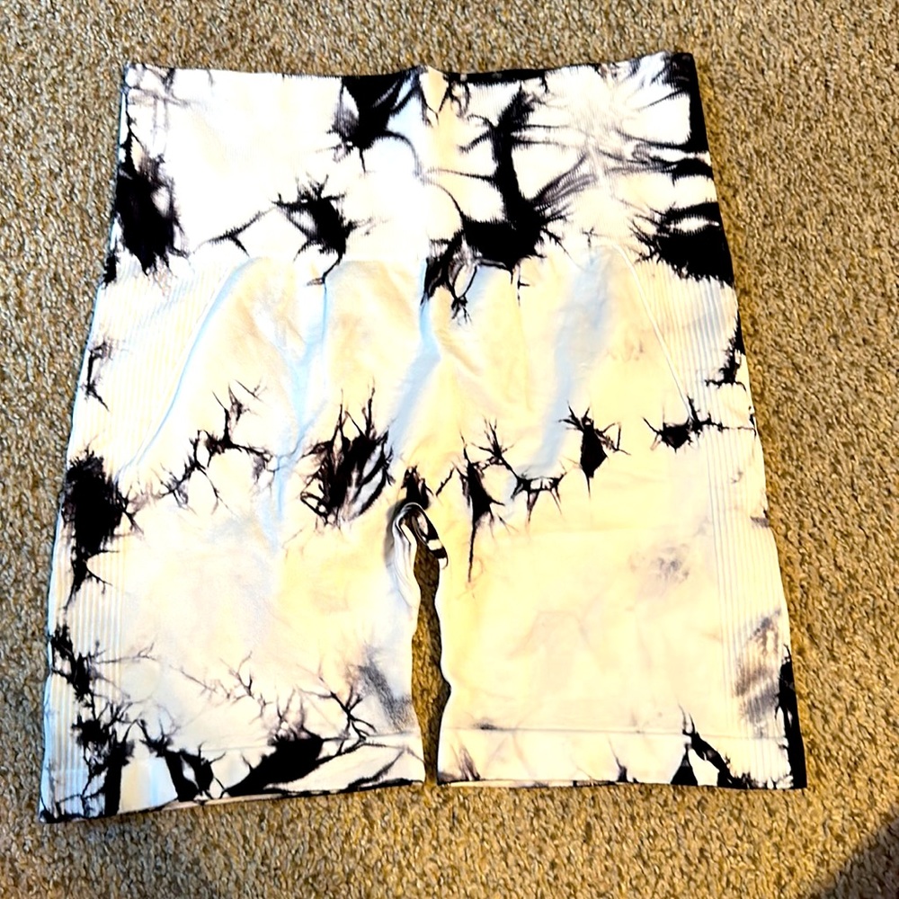 Tie dye yoga shorts